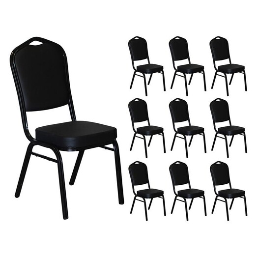Picture of Banquet Dining Chair, Black (Set of 10) Faux Leather Dover Mason