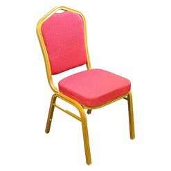 Picture of Banquet Dining Chair, Red Fabric Red/Gold Dover Mason