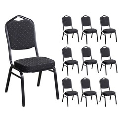 Picture of Banquet Dining Chair (Set of 10) Fabric Black/Gold Dover Mason