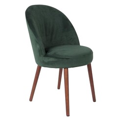 Picture of Barbara Faux Velvet Dining Chair in Green by Dutchbone