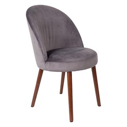 Picture of Barbara Faux Velvet Dining Chair in Grey by Dutchbone