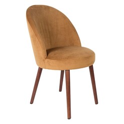 Picture of Barbara Faux Velvet Dining Chair in Light Brown by Dutchbone