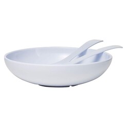 Picture of Barel Designs Deluxe Melamine 3-Piece Salad Bowl & Server Set in White