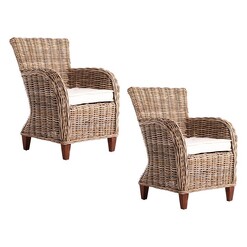 Picture of Baroness Rattan Armchair (Set of 2) Natural Nova Solo