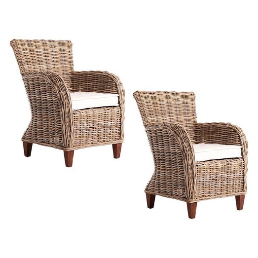 Picture of Baroness Rattan Armchair (Set of 2) Natural Nova Solo