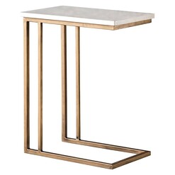 Picture of Barsha Marble Open Side Table in Gold by Castle Road Interiors