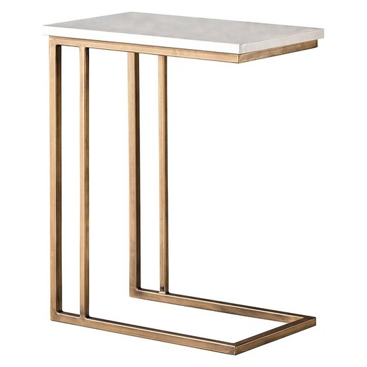 Picture of Barsha Marble Open Side Table in Gold by Castle Road Interiors Picture of Barsha Marble Open Side Table in Gold by Castle Road Interiors