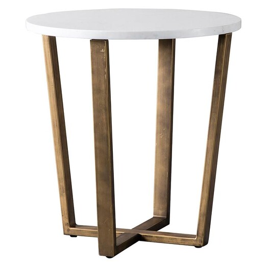 Picture of Barsha Marble Side Table in Gold by Castle Road Interiors