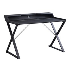 Picture of Barton Faus Leather Study Desk MDF Black Iniko