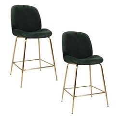 Picture of Baude Set of 2 Velvet Bar Stools Emerald Bay Road Designs