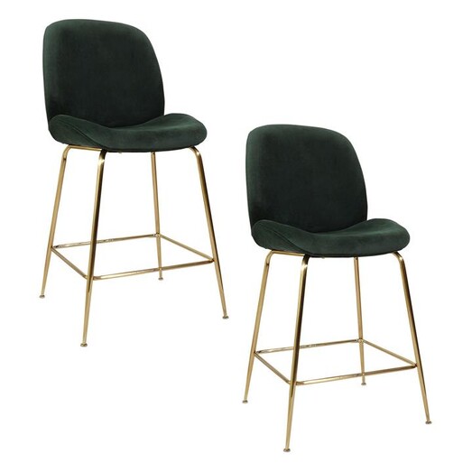 Picture of Baude Set of 2 Velvet Bar Stools Emerald Bay Road Designs
