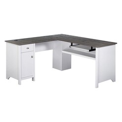 Picture of Beanca L-Shape Desk with USB Charging Socket in White by Modish