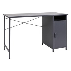 Picture of Beatrice Metal Computer Desk Steel Dark Grey Levede