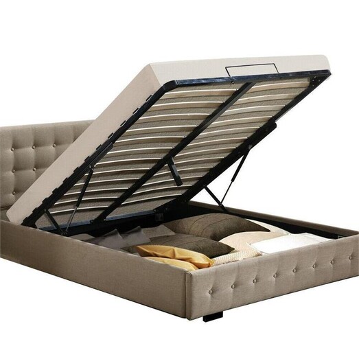 Picture of Bed Frame Base With Gas Lift Double Size Platform Fabric Picture of Bed Frame Base With Gas Lift Double Size Platform Fabric