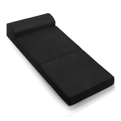 Picture of Bedding Folding Foam Mattress Portable Single Sofa Bed Mat Air Mesh Fabric Black