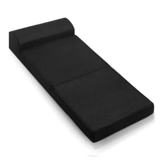 Picture of Bedding Folding Foam Mattress Portable Single Sofa Bed Mat Air Mesh Fabric Black