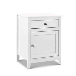 Picture of Bedside Tables Big Storage Drawers Cabinet Nightstand Lamp Chest White