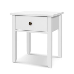 Picture of Bedside Tables Drawer Side Table Nightstand White Storage Cabinet White Lamp
