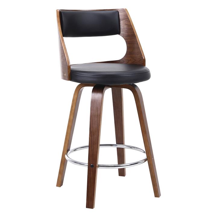Picture of Beech Bar Stool Faux Leather Black/Brown Phil Bee Interiors