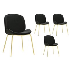 Picture of Beetle Velvet Dining Chair (Set of 4) Black HOMESTAR