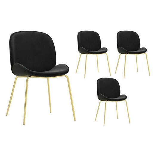 Picture of Beetle Velvet Dining Chair (Set of 4) Black HOMESTAR