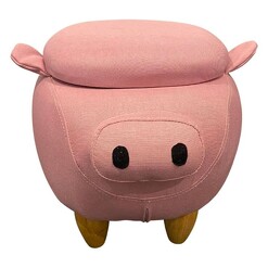 Picture of Beetsy Pig Kids' Storage Ottoman Fabric Pink E-living