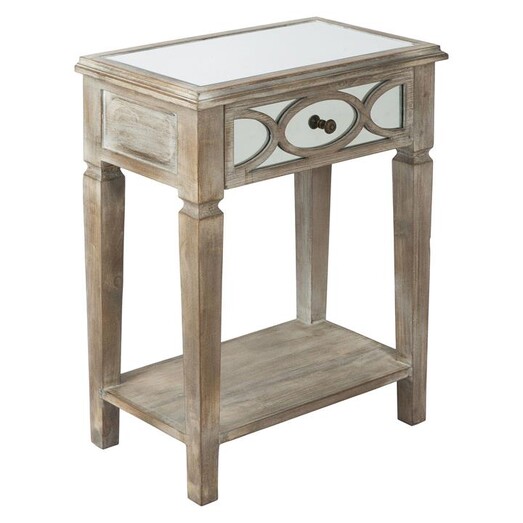 Picture of Belfair Mirror Side Table Wood Natural Casa Uno