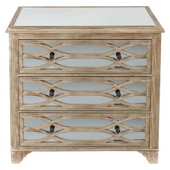 Picture of Belfair Mirrored Chest of Drawers Wood Natural Casa Uno