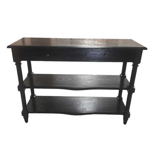 Picture of Bellina Oak Console Table in Black by Jac Home Living