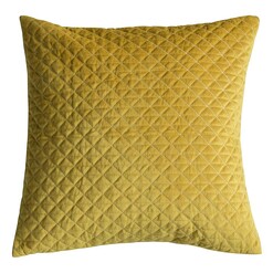 Picture of Bellone Diamond Quilted Cushion in Yellow by Castle Road Interiors