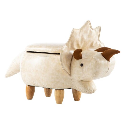 Picture of Ben Triceratops Kids' Storage Ottoman, Grey Fabric E-living