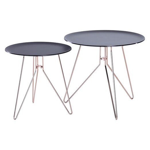 Picture of Benner Coffee Table (Set of 2) Acrylic Black/Copper Zanui