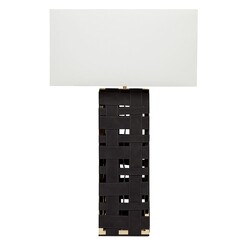Picture of Bennett Woven Table Lamp in Black by CAFE Lighting & Living