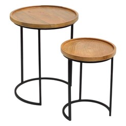 Picture of Benson Set of 2 Timber Nesting Tables in Black by j.elliot HOME