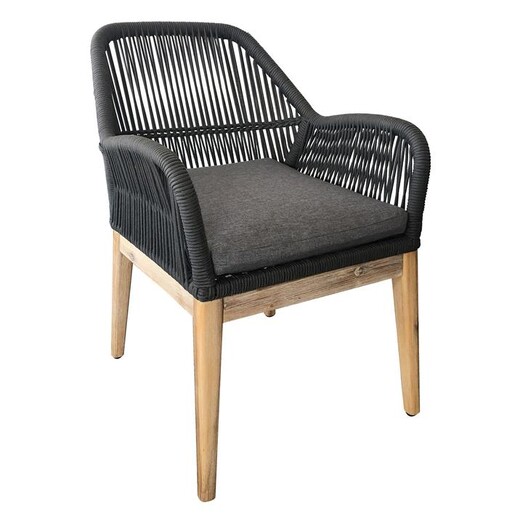 Picture of Bentley Rope Indoor/Outdoor Dining Chair Acacia Black/Natural Casa Uno