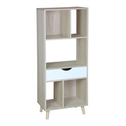 Picture of Bentona Tall Bookcase with Drawer in Oak by U.S Designs