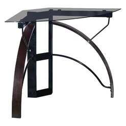 Picture of Bentwood Corner Desk Glass Brown/Black UBiZ Furniture