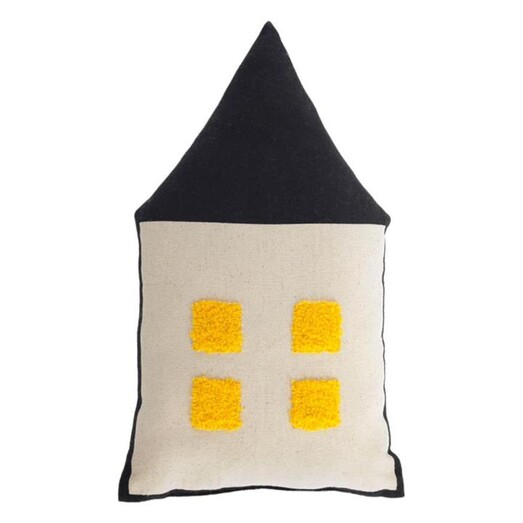 Picture of Berdine Kids House Cushion in Black by Vida & Co.