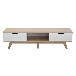 Picture of Bergen Entertainment Unit Wood Natural/White Dover Mason
