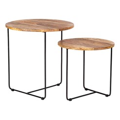 Picture of Bergen Set of 2 Nesting Side Tables Metal Natural/Black Artisan Homewares