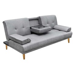 Picture of Berner 3 Seater Sofa Bed Synthetic Fibre Grey Resort Living