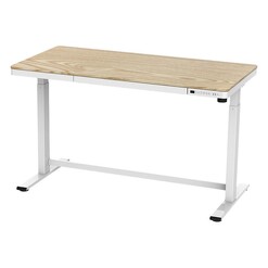 Picture of Berns Sit/Stand Electric Desk with Drawer & USB-C Port in Light Timber by Vida & Co.