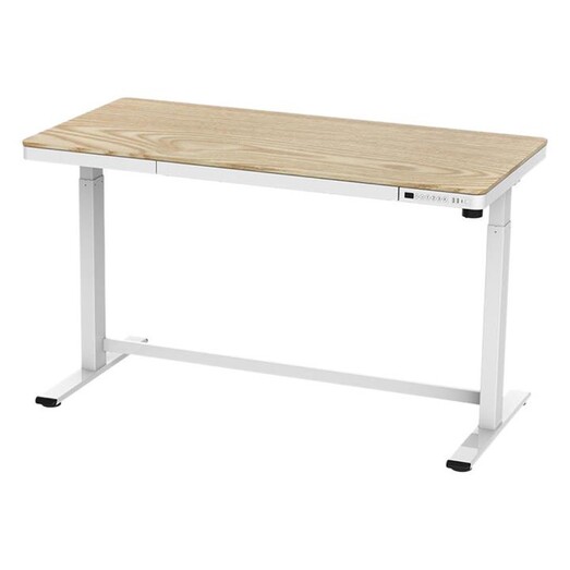 Picture of Berns Sit/Stand Electric Desk with Drawer & USB-C Port in Light Timber by Vida & Co.