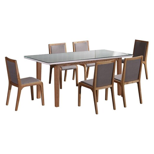 Picture of Berny 7-Piece Dining Set in Grey by Rothbury Home Picture of Berny 7-Piece Dining Set in Grey by Rothbury Home