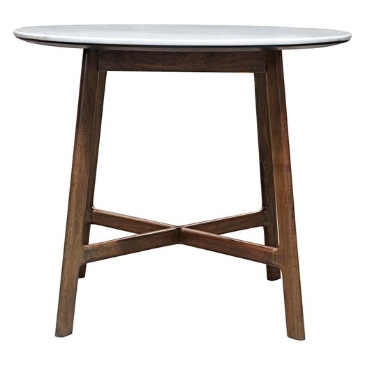 Picture of Berte Round Marble Dining Table Wood Brown/White Castle Road Interiors