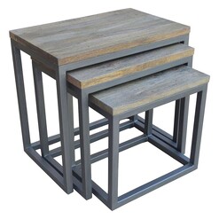 Picture of Bidree Side Table (Set of 3) Wood Natural Dover Mason