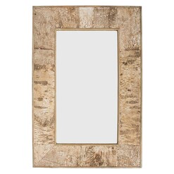 Picture of Birch Bark Wooden Mirror MDF Natural Casa Uno