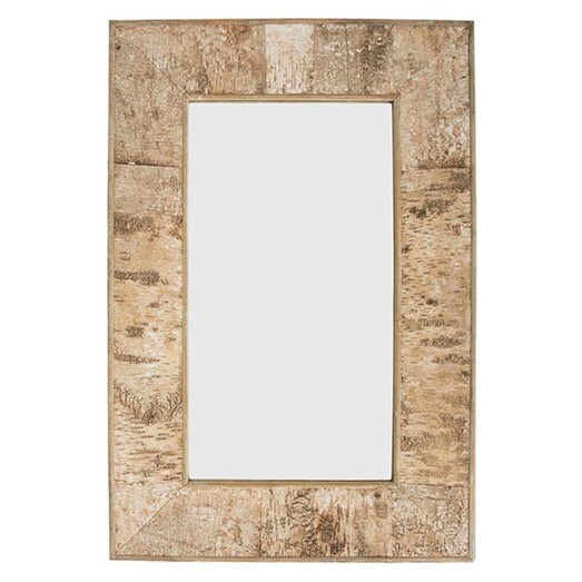 Picture of Birch Bark Wooden Mirror MDF Natural Casa Uno