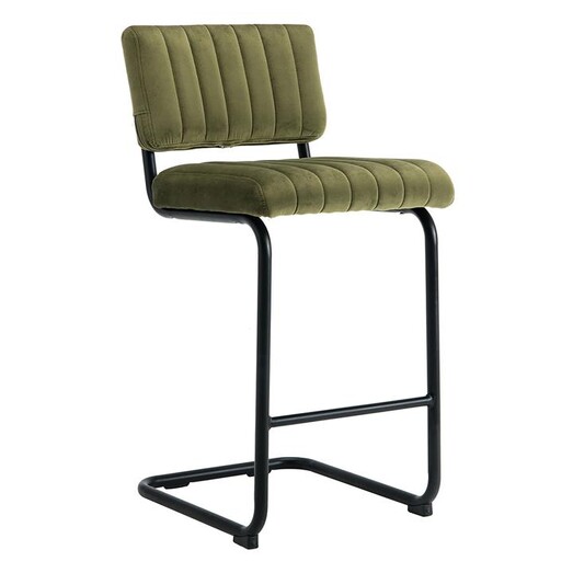 Picture of Blake Velvet Bar Stool Fabric Olive Life Interiors