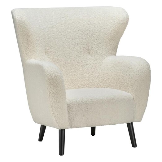Picture of Blanc Wingback Lounge Armchair, White Fabric White/Black Eastern Warehouse